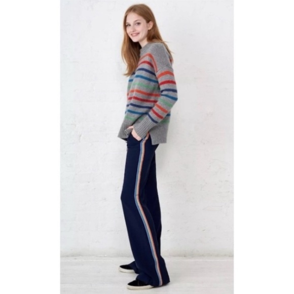 La Ligne Le Tuxedo Pant Navy Blue Rainbow Flare Classic Sporty Casual 8 NWT - Picture 13 of 13